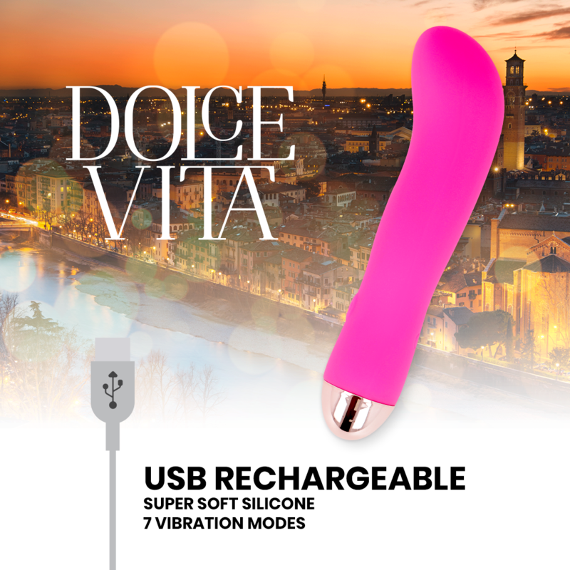 DOLCE VITA - VIBRADOR RECARGABLE TWO ROSA 7 VELOCIDADES - Kanerotika SL