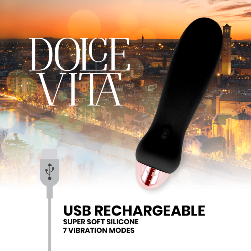 DOLCE VITA - VIBRADOR RECARGABLE FIVE NEGRO 7 VELOCIDADES - Kanerotika SL