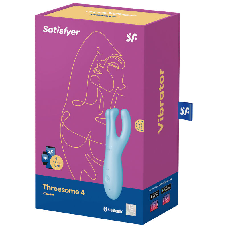 SATISFYER - THREESOME 4 VIBRADOR APP AZUL - Kanerotika SL