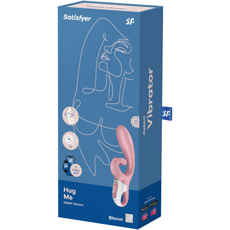 SATISFYER - HUG ME VIBRADOR RABBIT APP ROSA - Kanerotika SL