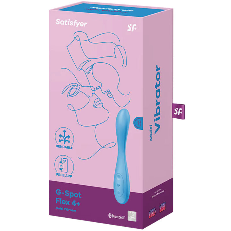 SATISFYER - G-SPOT FLEX 4+ MULTI VIBRADOR APP AZUL - Kanerotika SL