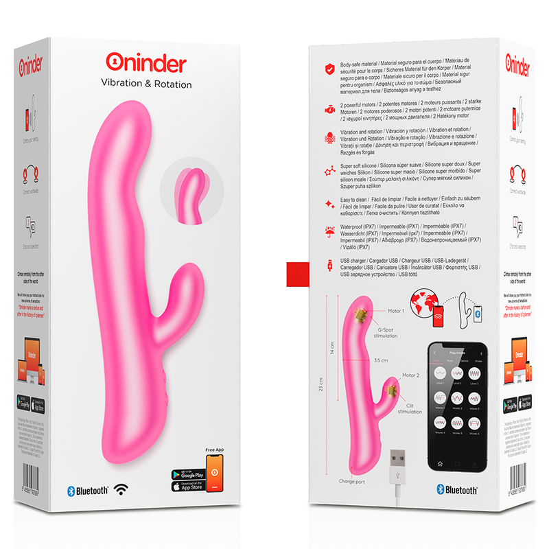 ONINDER - OSLO VIBRACIÓN Y ROTACIÓN ROSA - APLICACIÓN GRATUITA - Kanerotika SL