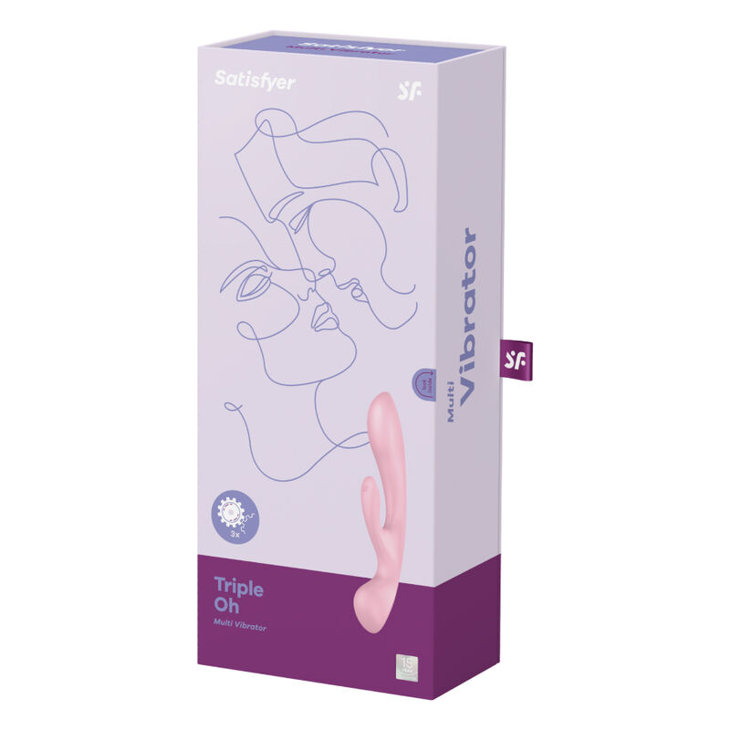 SATISFYER - TRIPLE OH VIBRADOR HÍBRIDO ROSA - Kanerotika SL