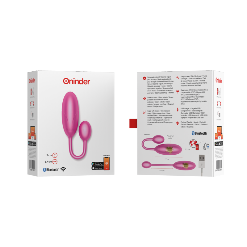 ONINDER - DENVER HUEVO VIBRADOR ROSA 7 X 2.7 CM - APP GRATUITA - Kanerotika SL