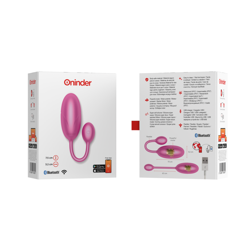 ONINDER - TOKYO HUEVO VIBRADOR ROSA 7.5 X 3.2 CM - APP GRATUITA - Kanerotika SL