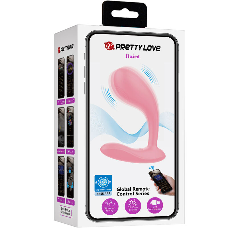 PRETTY LOVE - BAIRD G-SPOT 12 VIBRACIONES RECARGABLE ROSA APP - Kanerotika SL