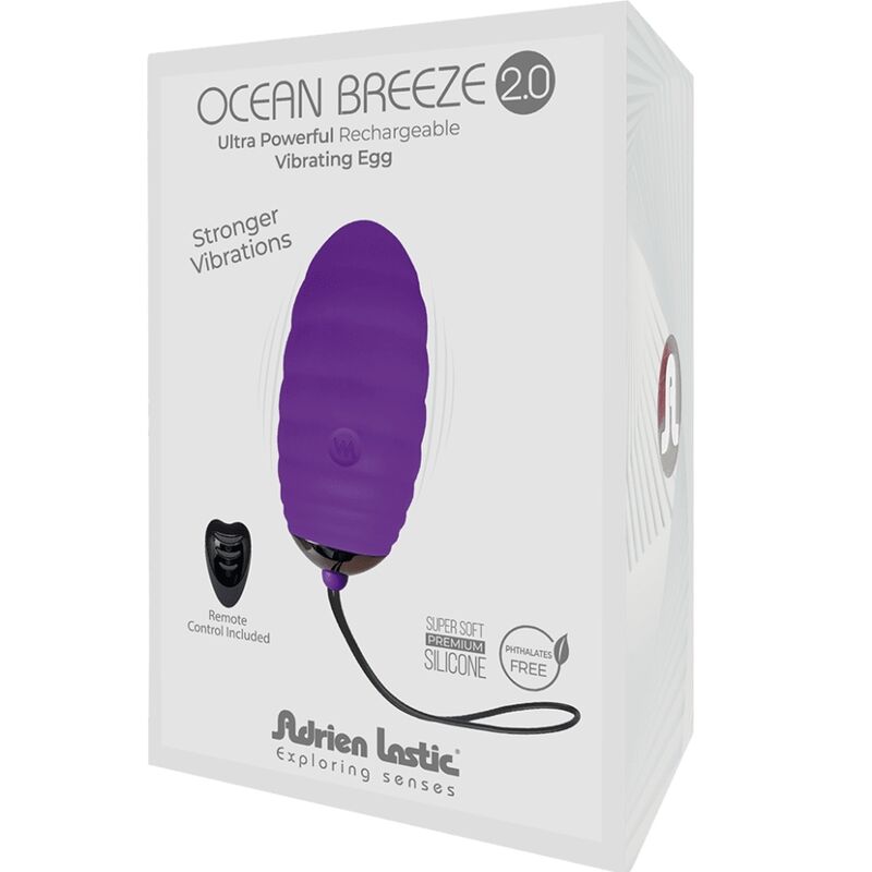 ADRIEN LASTIC - OCEAN BREEZE 2.0 HUEVO VIBRADOR RECARGABLE CONTROL REMOTO VIOLETA - Kanerotika SL