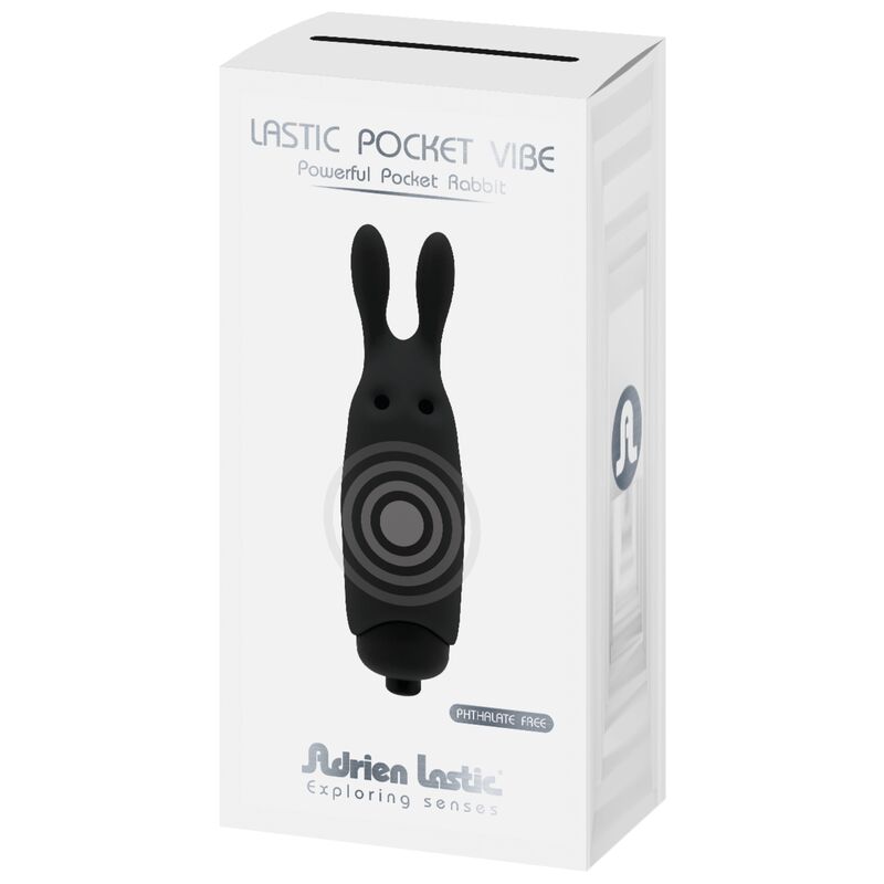 ADRIEN LASTIC - LASTIC POCKET VIBRADOR DE BOLSILLO CONEJO NEGRO - Kanerotika SL