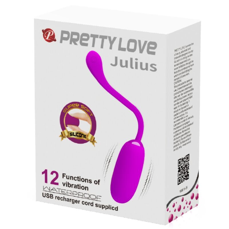 PRETTY LOVE - JULIUS HUEVO VIBRADOR IMPERMEBLE & RECARGABLE MORADO - Kanerotika SL