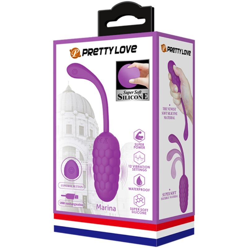 PRETTY LOVE - HUEVO VIBRADOR CON TEXTURA MARINA RECARGABLE MORADO - Kanerotika SL