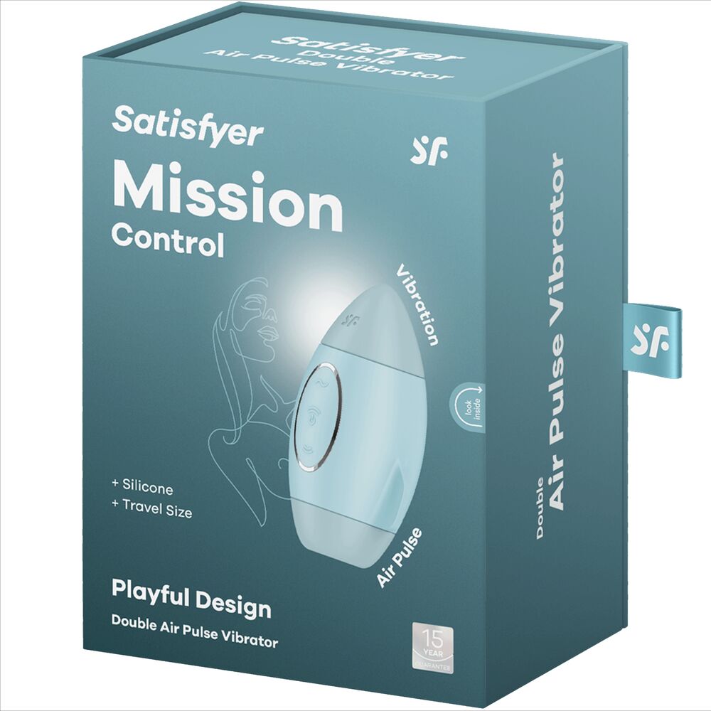 SATISFYER - MISSION CONTROL AZUL VIBRADOR PEQUEÑO DE DOBLE IMPULSO - Kanerotika SL