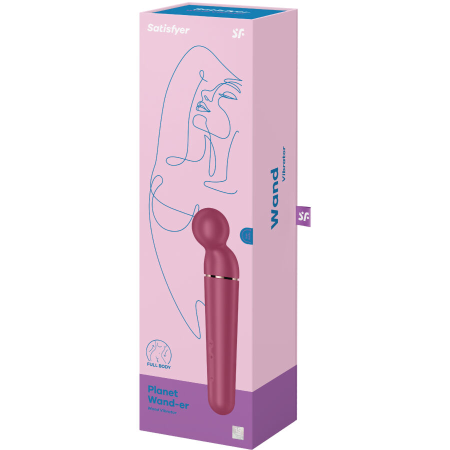 SATISFYER - PLANET WAND-ER MASAJEADOR VIBRADOR BERRY - Kanerotika SL