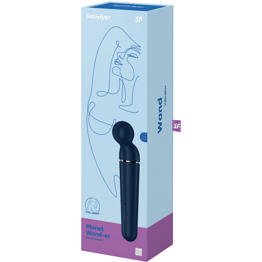 SATISFYER - PLANET WAND-ER MASAJEADOR VIBRADOR AZUL - Kanerotika SL