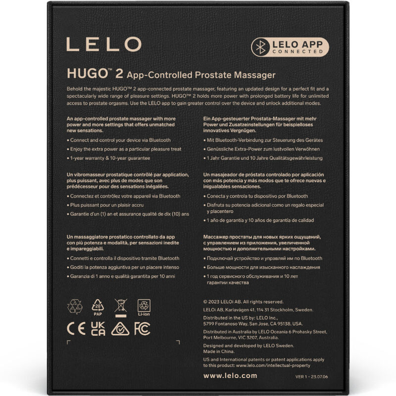 LELO - HUGO 2 MASAJEADOR DE PROSTATA NEGRO - Kanerotika SL