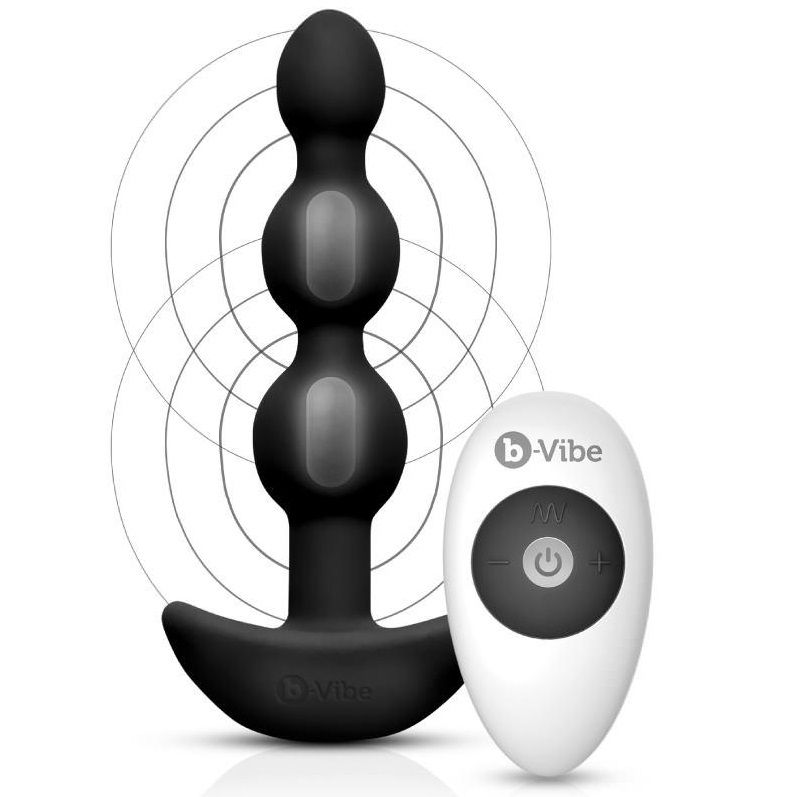 B-VIBE - TRIPLET ANAL CONTROL REMOTO BEADS NEGRO - Kanerotika SL