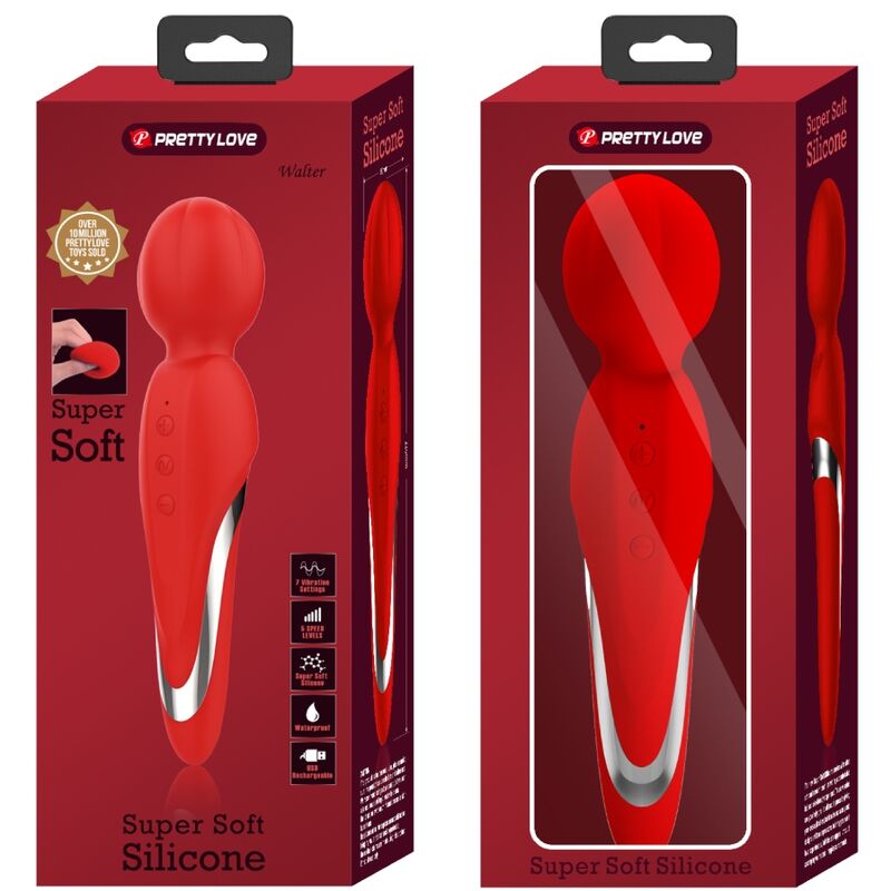 PRETTY LOVE - WALTER VIBRADOR WAND ROJO - Kanerotika SL