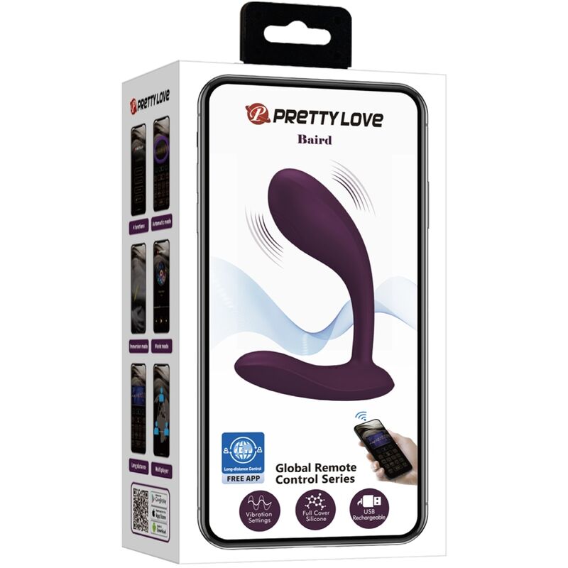 PRETTY LOVE - BAIRD G-SPOT 12 VIBRACIONES RECARGABLE LILA APP - Kanerotika SL