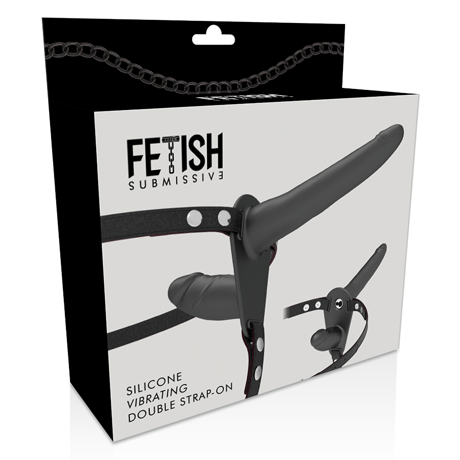 FETISH SUBMISSIVE HARNESS - DOBLE PENETRACIÓN VIBRADOR NEGRO - Kanerotika SL