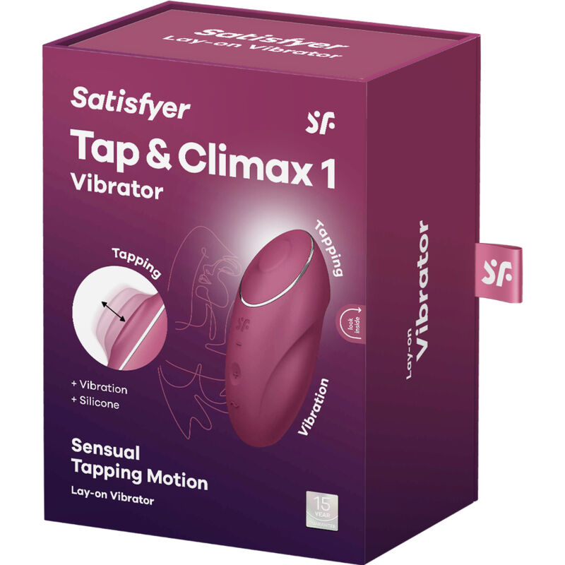 SATISFYER - TAP & CLIMAX 1 VIBRADOR LAY-ON ROJO - Kanerotika SL