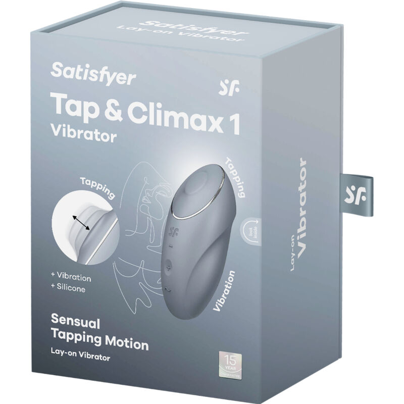 SATISFYER - TAP & CLIMAX 1 VIBRADOR LAY-ON GRIS - Kanerotika SL