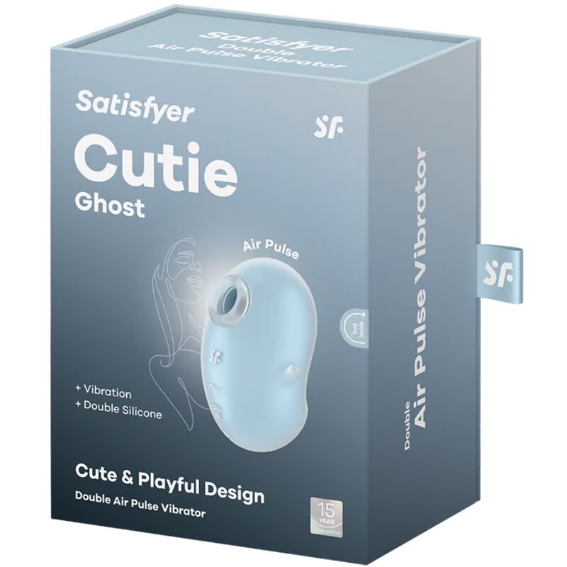 SATISFYER - CUTIE GHOST VIBRADOR LAY-ON AZUL CLARO - Kanerotika SL