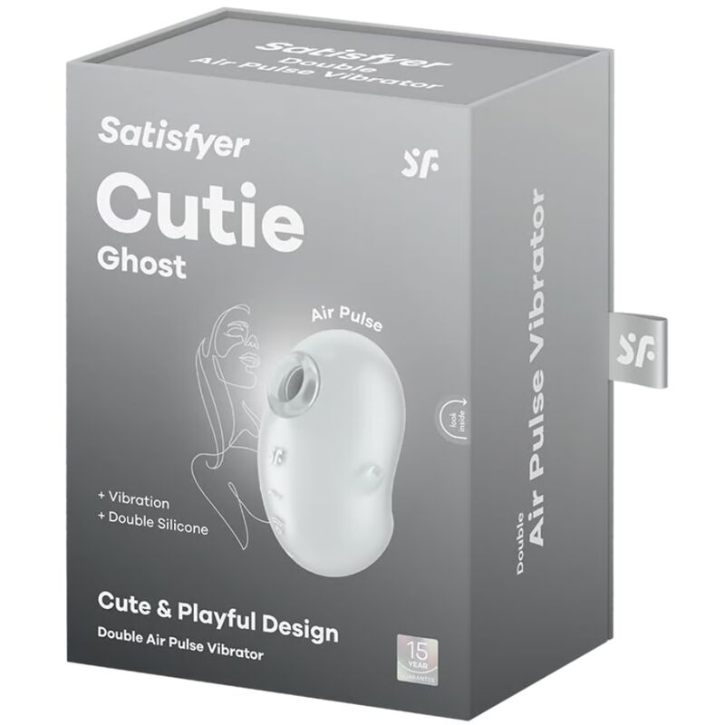 SATISFYER - CUTIE GHOST VIBRADOR LAY-ON BLANCO - Kanerotika SL