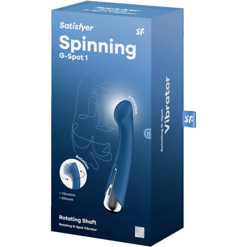 SATISFYER - SPINNING G-SPORT 1 VIBRADOR ROTADOR AZUL - Kanerotika SL