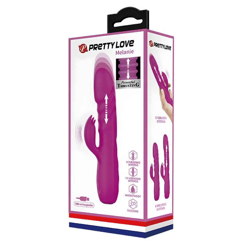 PRETTY LOVE - MELANIE VIBRADOR CONEJO RECARGABLE MORADO - Kanerotika SL