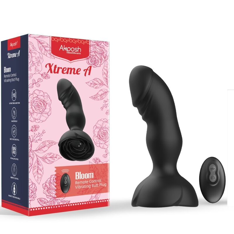 ARMONY - EXTREME A BLOOM ROSA VIBRADOR & PLUG ANAL CONTROL REMOTO NEGRO - Kanerotika SL