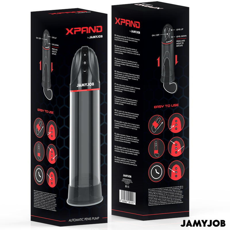 JAMYJOB - XPAND BOMBA AUTOMÁTICA 3 NIVELES DE SUCCIÓN GRIS - Kanerotika SL