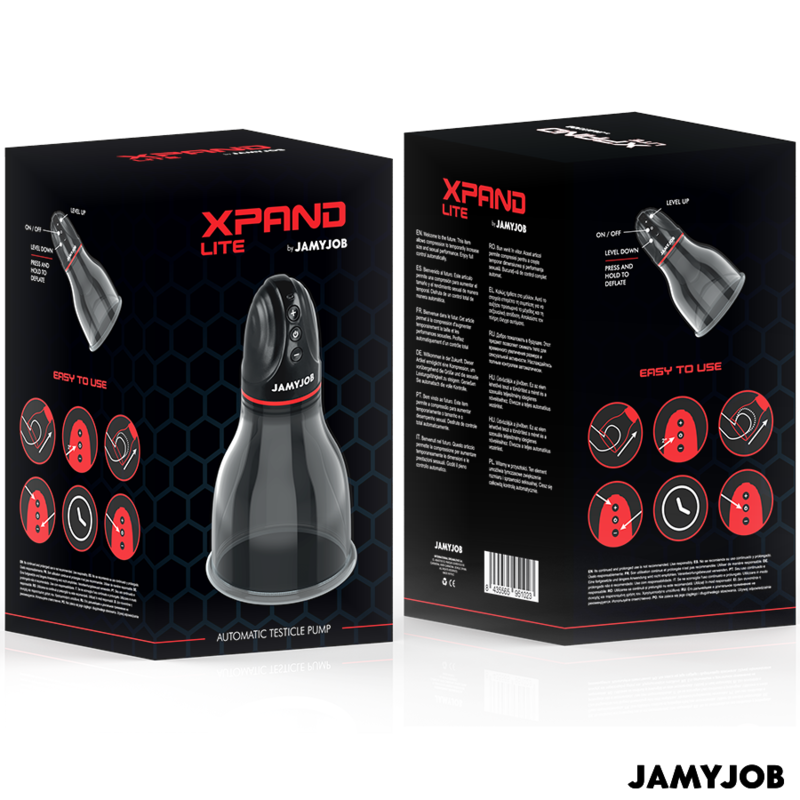 JAMYJOB - XPAND LITE BOMBA AUTOMÁTICA DE TESTÍCULOS 3 NIVELES DE SUCCIÓN GRIS - Kanerotika SL