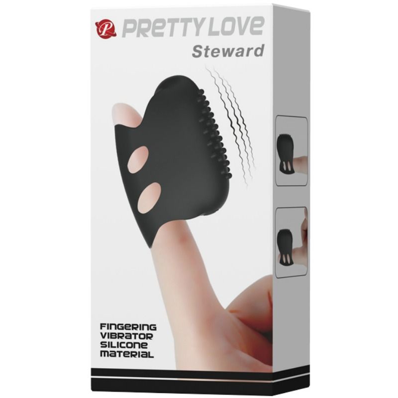 PRETTY LOVE - FLIRTATION DEDAL CON VIBRACION STEWARD NEGRO - Kanerotika SL