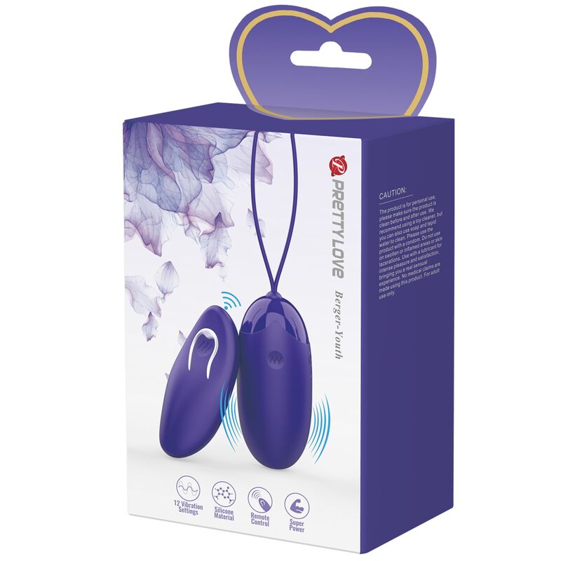 PRETTY LOVE - BERGER YOUTH HUEVO VIBRADOR CONTROL REMOTO VIOLETA - Kanerotika SL