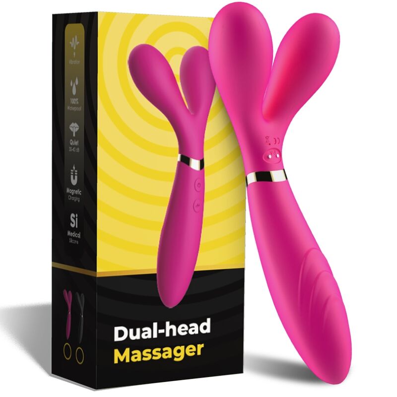 ARMONY - Y-WAND MASAJEADOR & VIBRADOR CABEZA DOBLE FUCSIA - Kanerotika SL