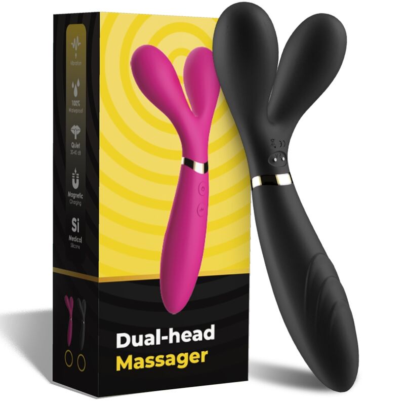 ARMONY - Y-WAND MASAJEADOR & VIBRADOR CABEZA DOBLE NEGRO - Kanerotika SL