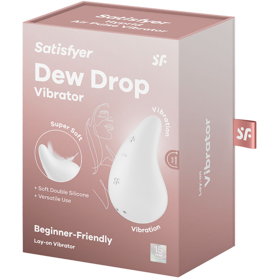 SATISFYER - DEW DROP VIBRADOR LAY-ON BLANCO - Kanerotika SL