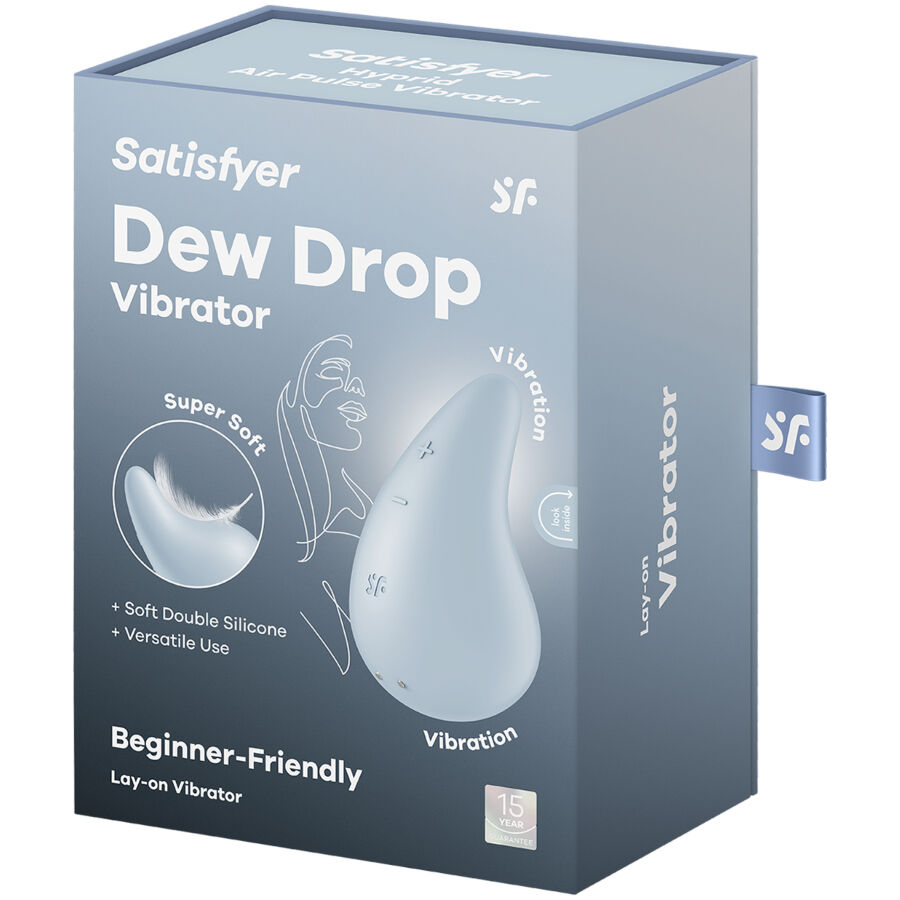 SATISFYER - DEW DROP VIBRADOR LAY-ON AZUL - Kanerotika SL