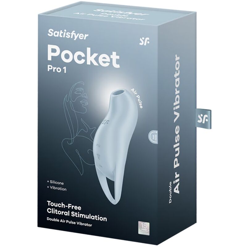 SATISFYER - POCKET PRO 1 ESTIMULADOR CLÍTORIS AZUL CLARO - Kanerotika SL