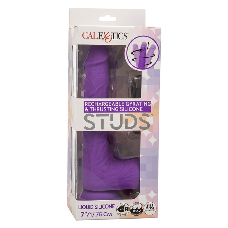 CALEXOTICS - STUDS VIBRADOR RECARGABLE Y GIRATORIO 10 VIBRACIONES VIOLETA - Kanerotika SL