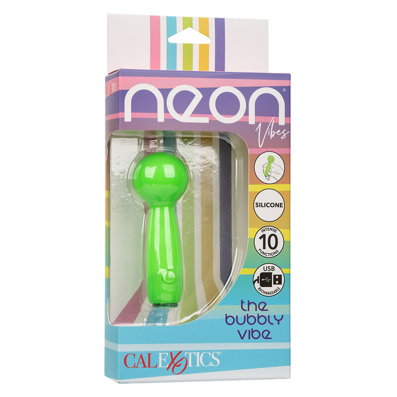 CALEXOTICS - NEON VIBES THE BUBBLY VIBE MINI MASAJEADOR 10 VIBRACIONES VERDE - Kanerotika SL