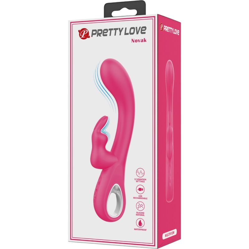 PRETTY LOVE - NOVAK VIBRADOR RABBIT 12 VIBRACIONES ROSA - Kanerotika SL