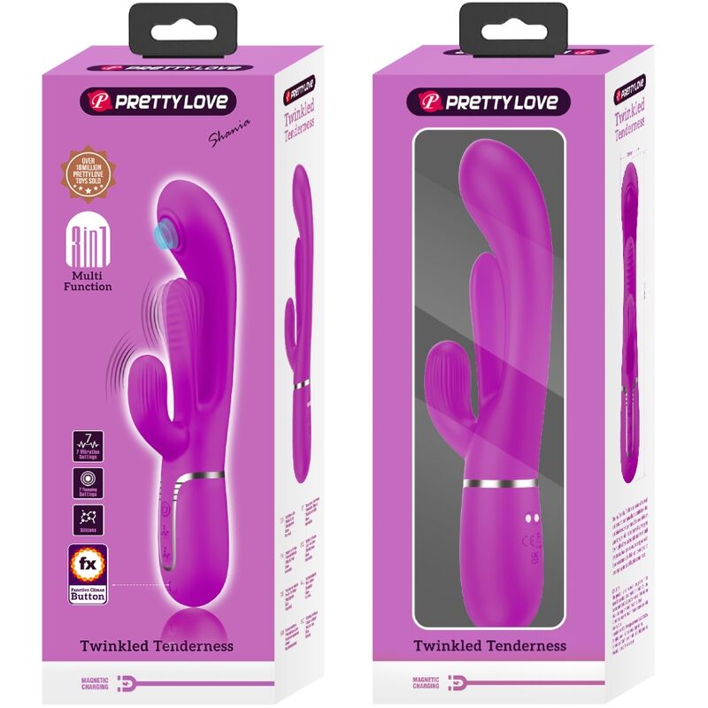 PRETTY LOVE - SHANIA TRIPLE VIBRADOR RABBIT MULTIFUNCIÓN ROSA - Kanerotika SL