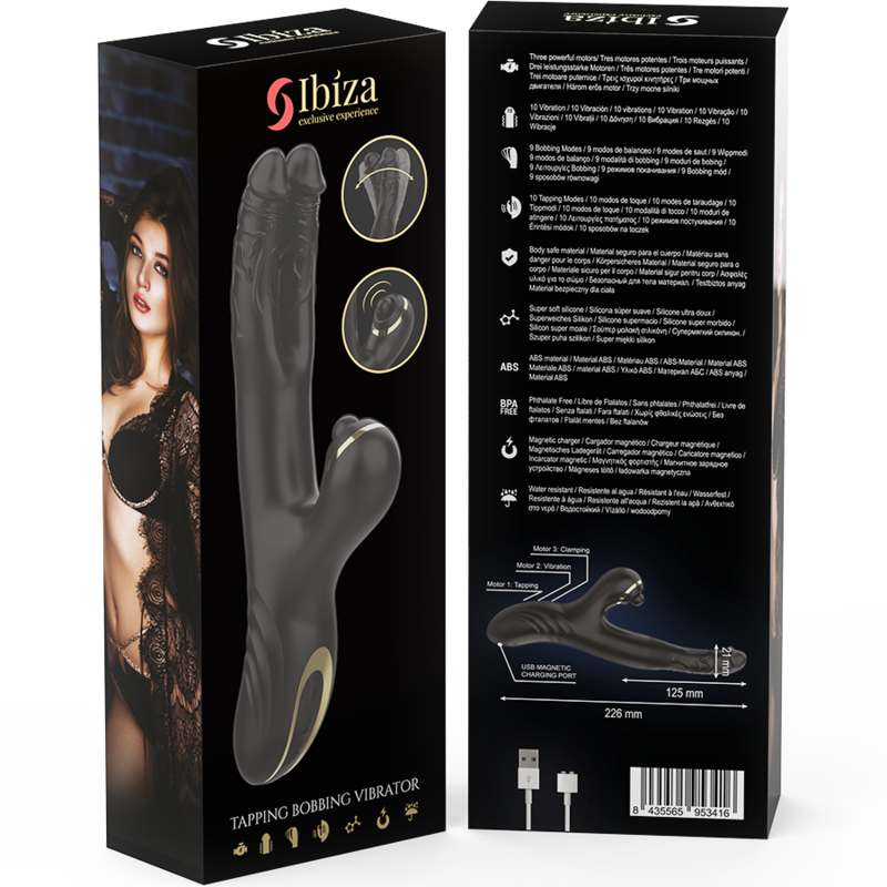 IBIZA - VIBRADOR HI-TECH RABITT CLITORIAL POTENTE Y DOBLE WAVE TWO DRAGONS - Kanerotika SL