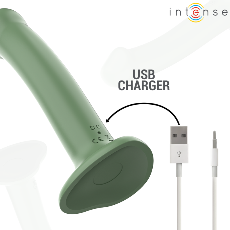 INTENSE - BECCA VIBRADOR CON VENTOSA 10 VIBRACIONES VERDE CONTROL REMOTO - Kanerotika SL