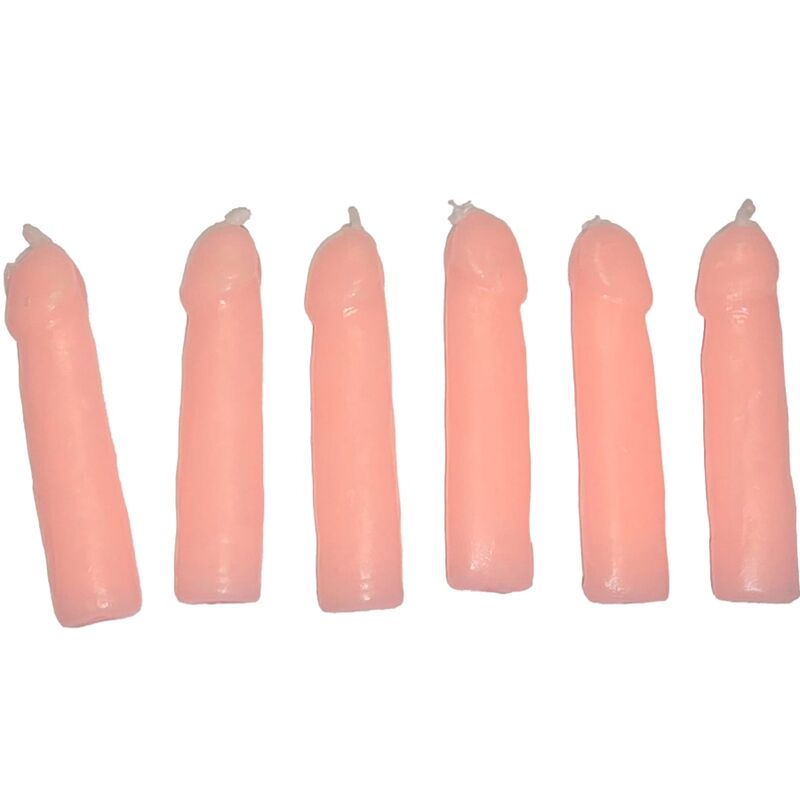 DIABLO PICANTE - 6 VELAS FORMA PENE CARNE - Kanerotika SL