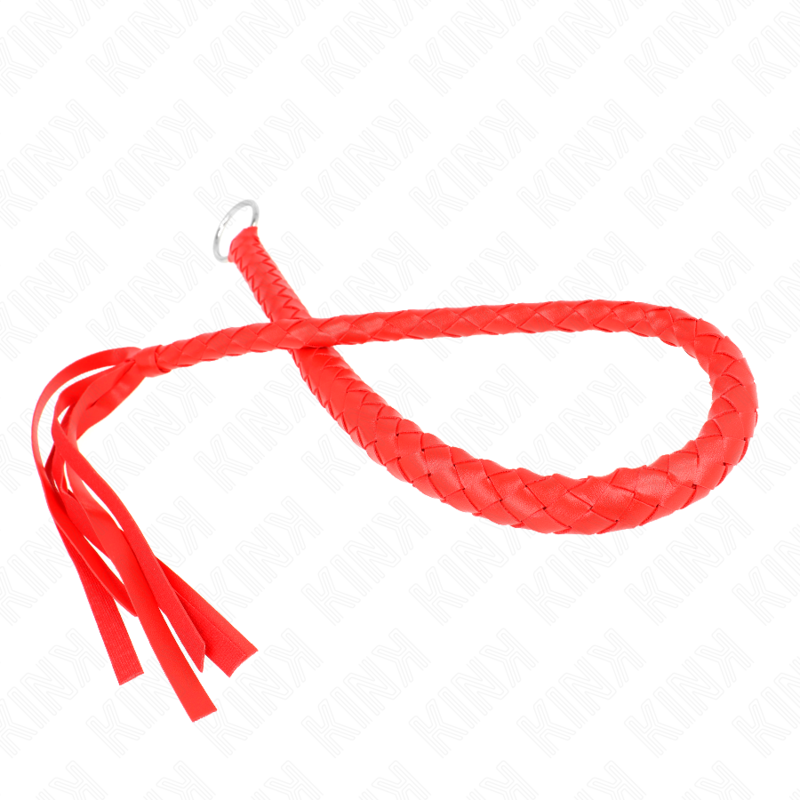 KINK - LÁTIGO DE SERPIENTE CON ANILLO DE MANO ROJO 65 CM - Kanerotika SL