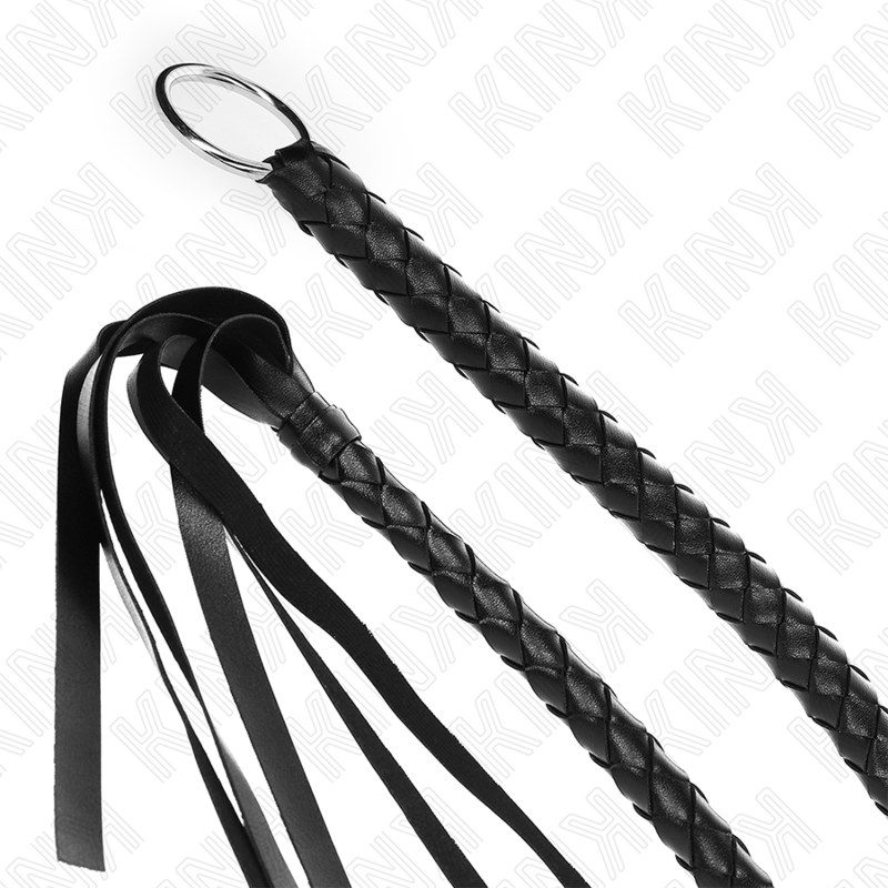 KINK - LÁTIGO DE SERPIENTE CON ANILLO DE MANO NEGRO 65 CM - Kanerotika SL