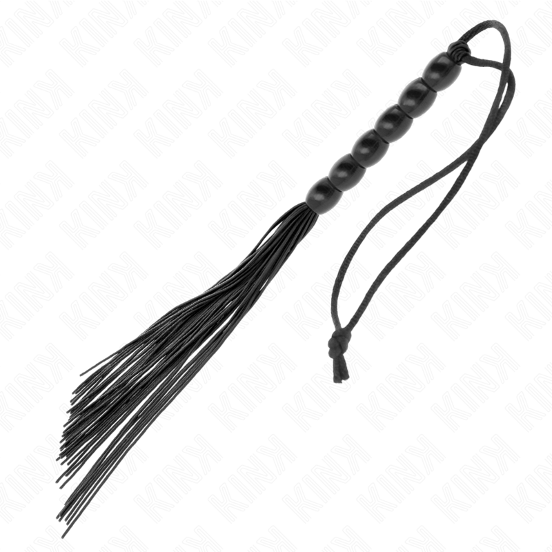 KINK - MINI LÁTIGO DE SILICONA CON AGARRE 6 BOLAS NEGRO 26 CM - Kanerotika SL