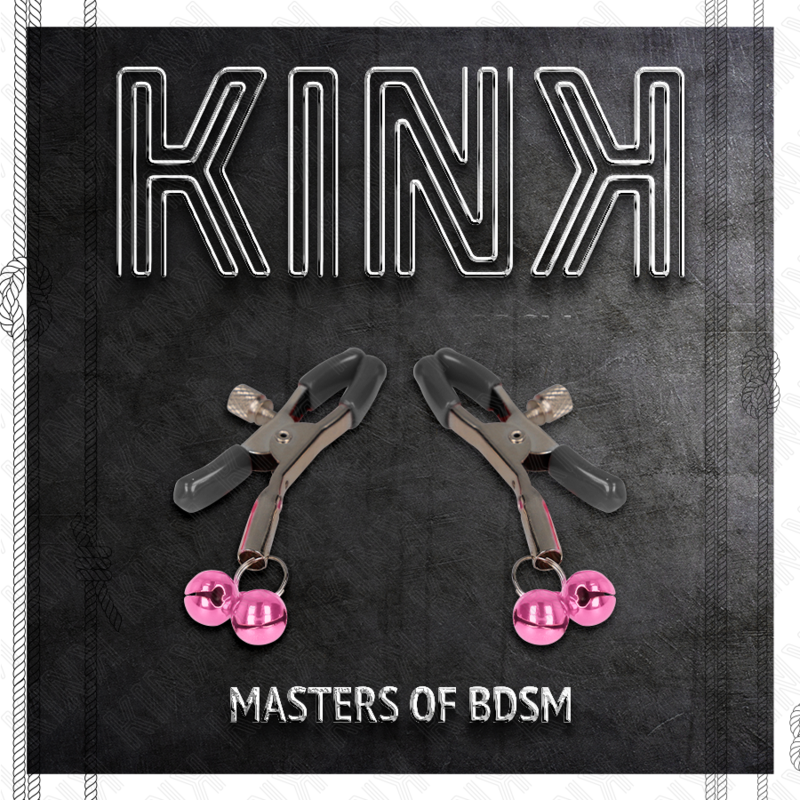 KINK - PINZAS PARA PEZONES CON DOBLE CAMPANILLA ROSA 6 CM - Kanerotika SL