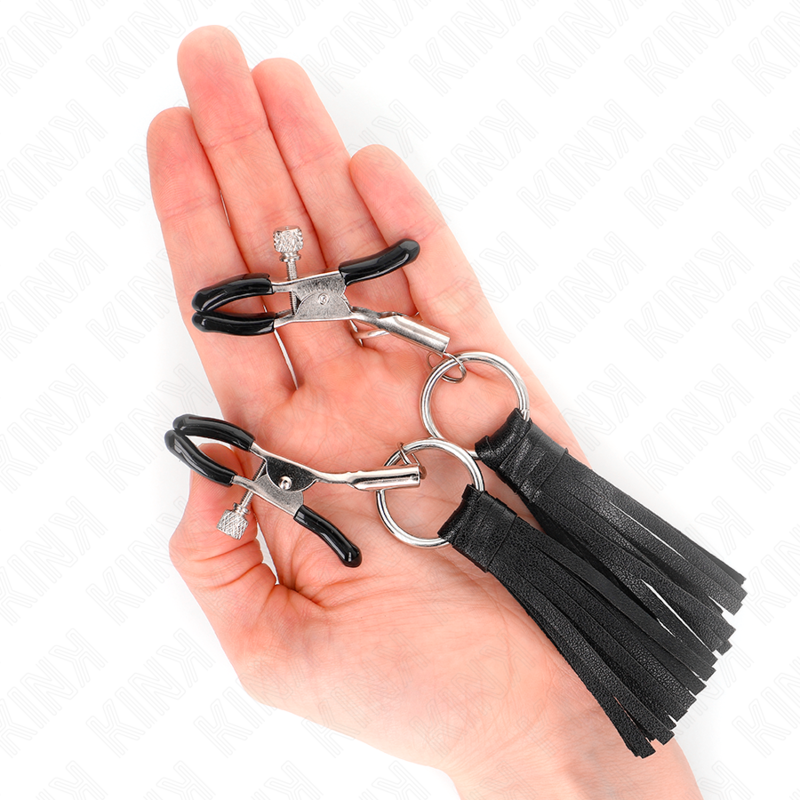 KINK - PINZAS PARA PEZONES CON BORLAS DE POLIPIEL 6 CM - Kanerotika SL